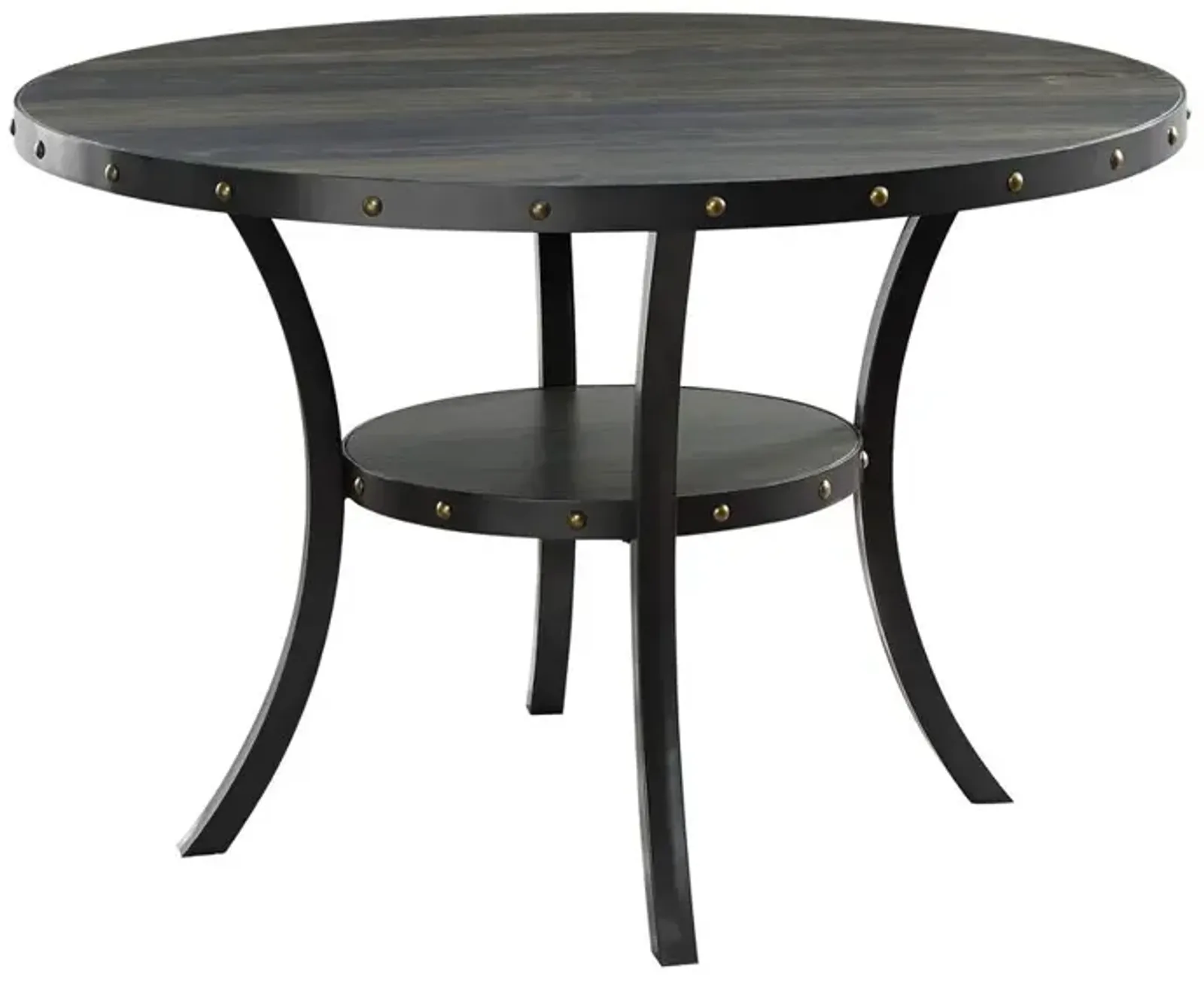 New Classic Furniture Furniture Crispin 48 Round Melamine Wood Dining Table in Gray