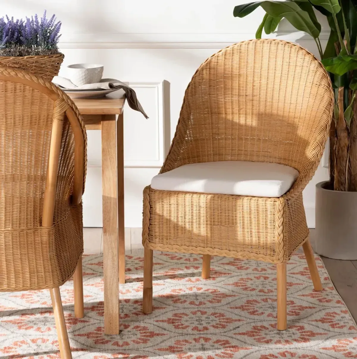 Bali & Pari Camelia Bohemian Light Honey Rattan Dining Chair