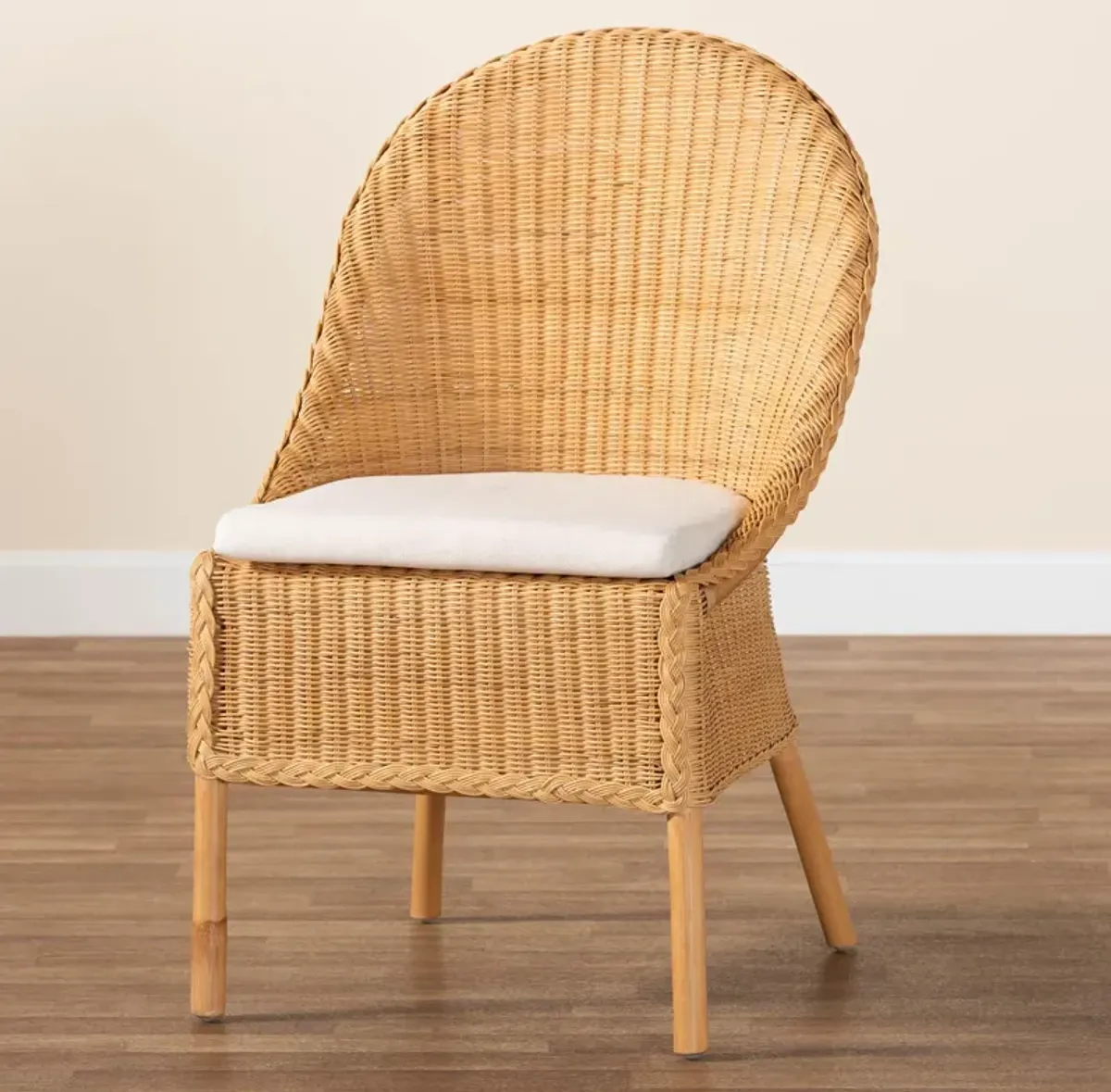 Bali & Pari Camelia Bohemian Light Honey Rattan Dining Chair