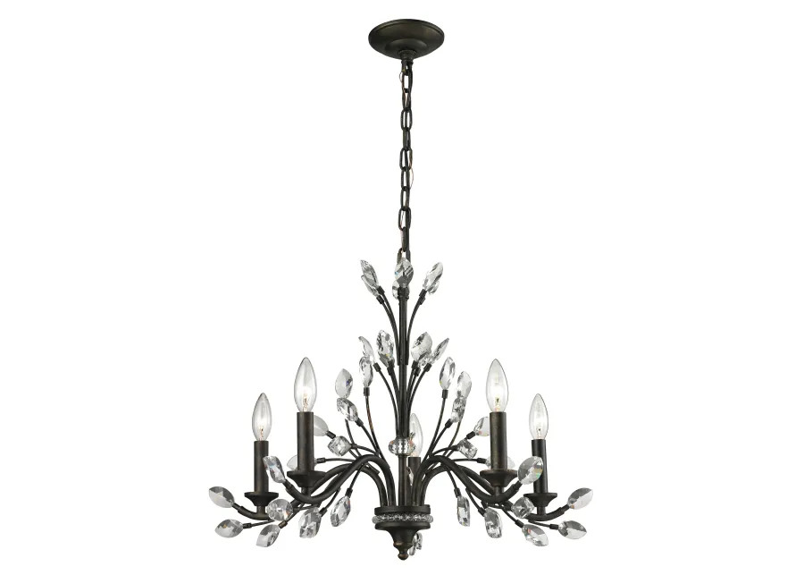 Crystal Branches 25'' Wide 5-Light Chandelier