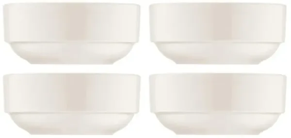 Banquet dia.4" h:1.75" 8 oz. Round Warm White Porcelain Bowl (Set of 4)