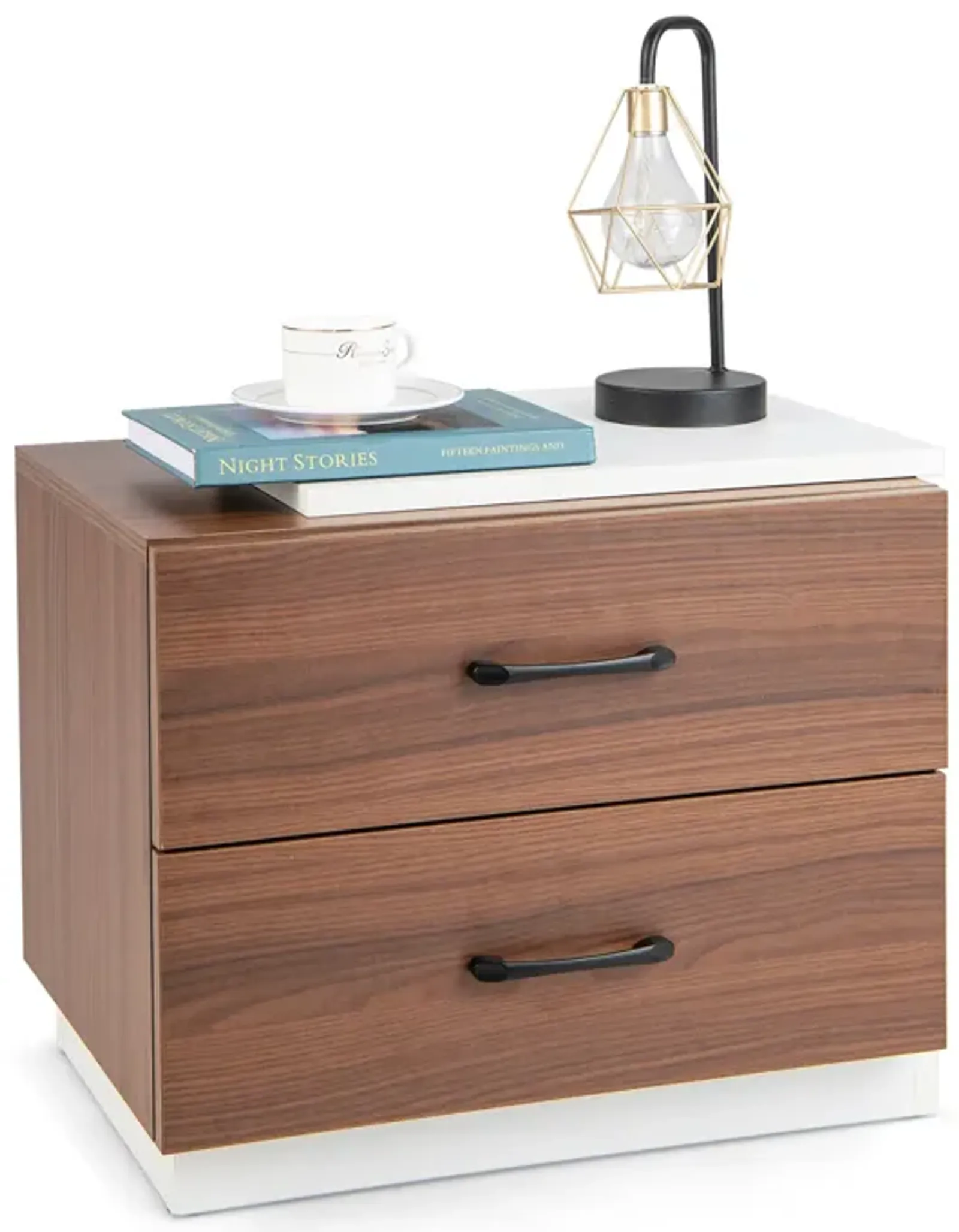 Modern Nightstand with 2 Drawers for Bedroom Living Room