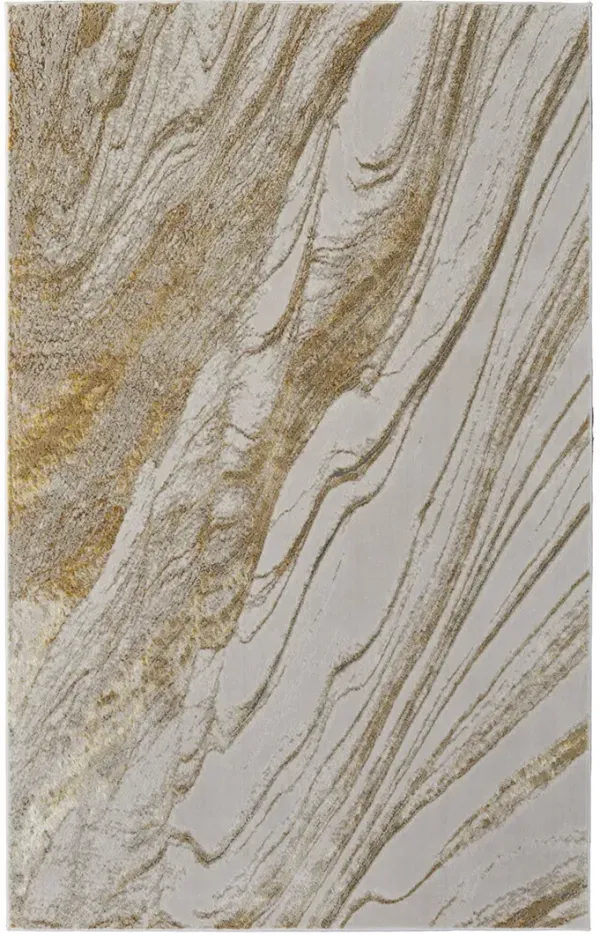 Aura 39LLF 1'8" x 2'10" Ivory/Taupe/Gold Rug