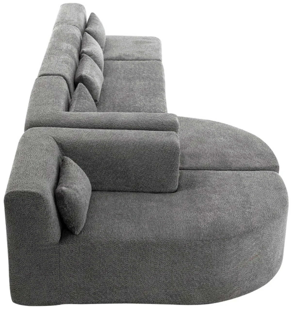 Merax Boucle Fabric Sofa Couch with Chaise Lounge