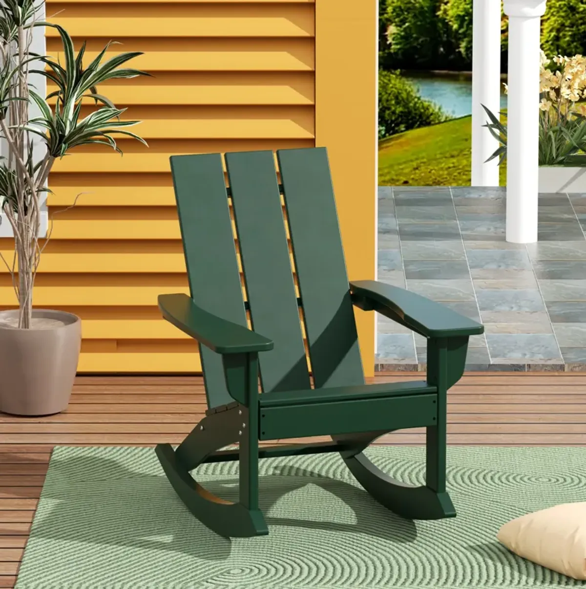 WestinTrends Modern Adirondack Outdoor Rocking Chair