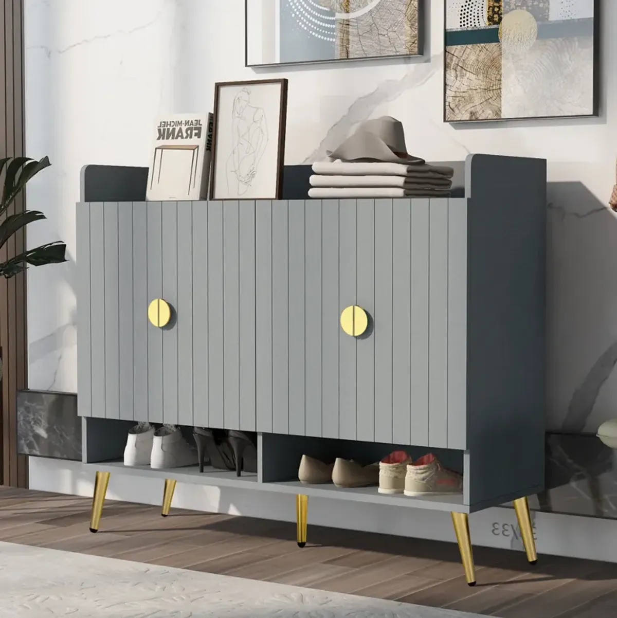 Merax Modern Wooden Shoes  Storage Cabinet