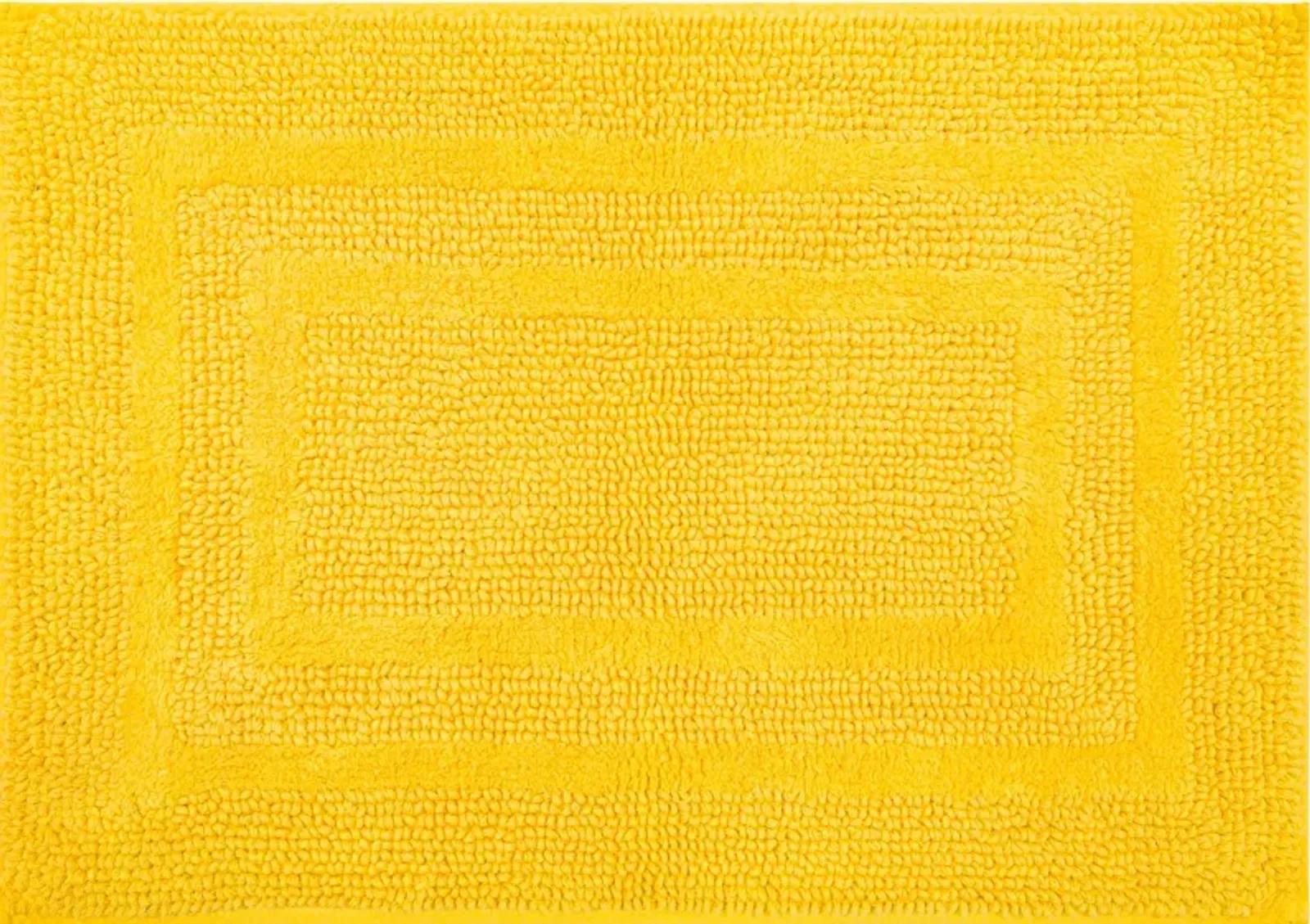 Cotton Reversible Fiesta Yellow 1' 9" x 2' 10" Bath Mat