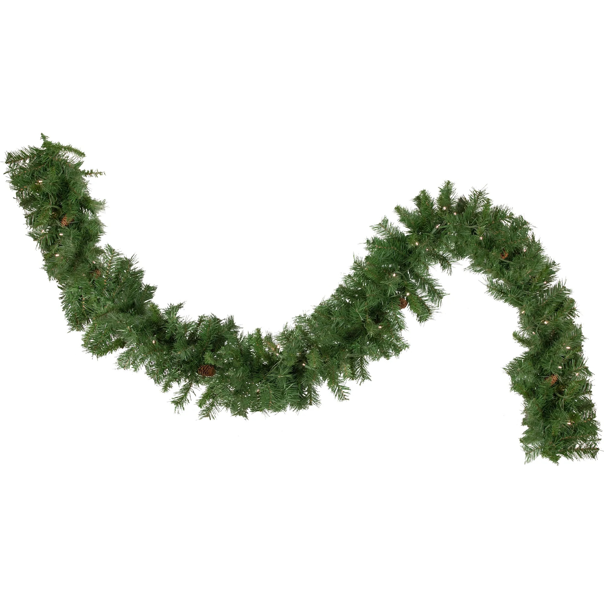 50' x 12" Pre-Lit Black River Pine Artificial Christmas Garland  Warm White LED Lights