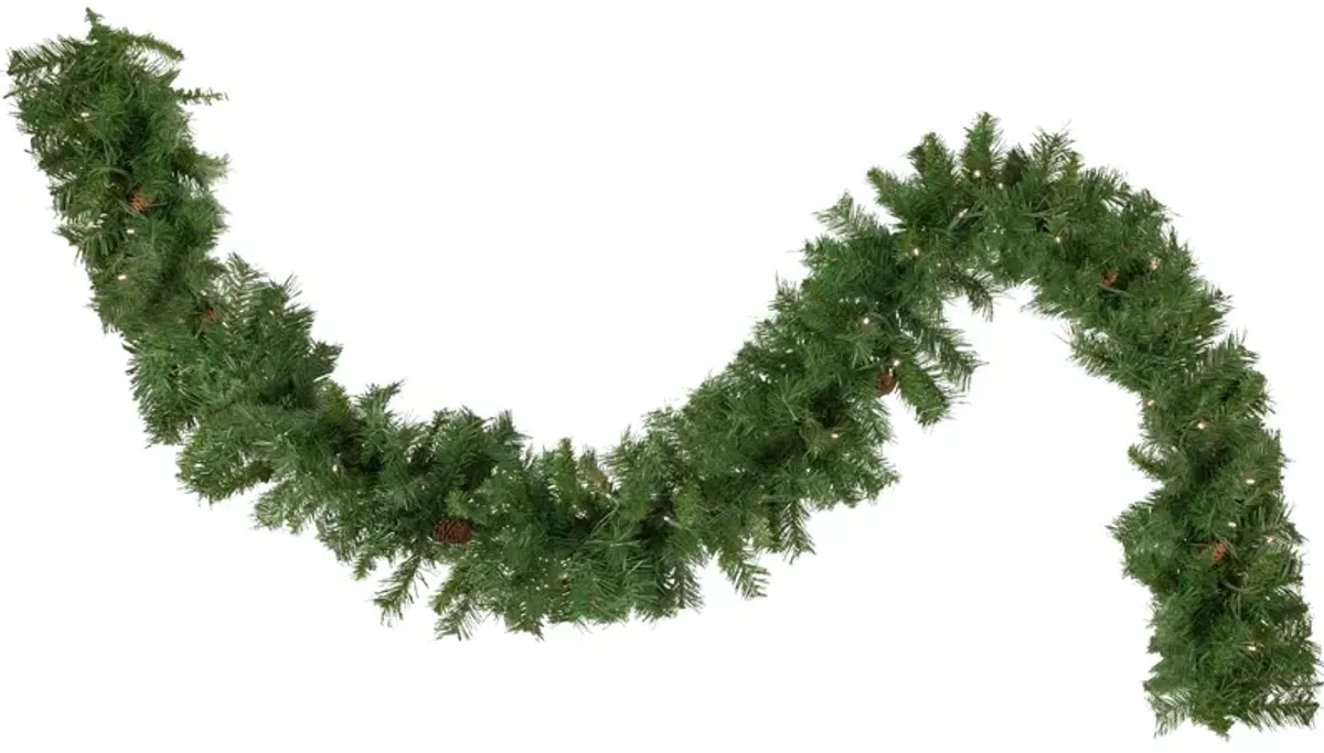 50' x 12" Pre-Lit Black River Pine Artificial Christmas Garland  Warm White LED Lights