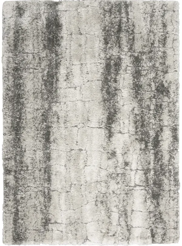 Dreamy Shag DRS01 Ivory/Charcoal 5'3" x 7'3" Rug