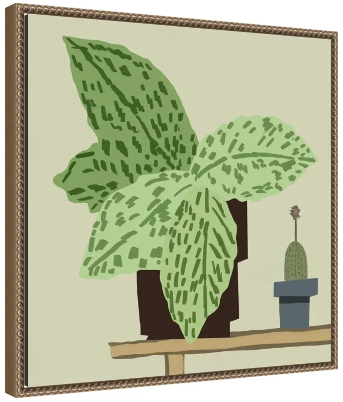 Large Leafy Plant by Little Dean Framed Canvas Wall Art