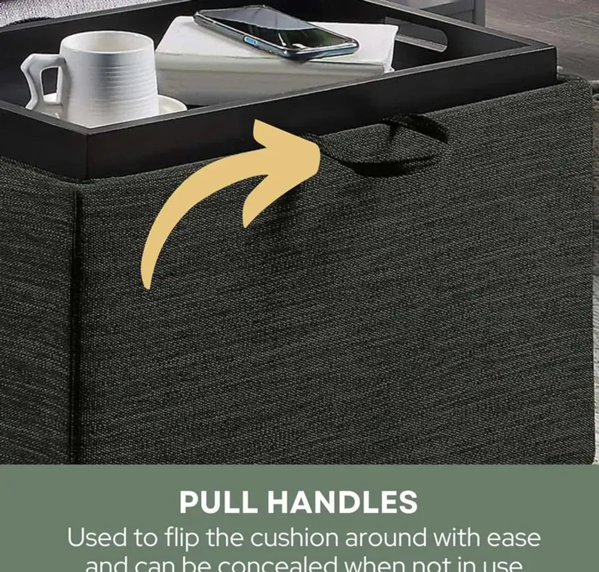 Convience Concept, Inc. Designs4Comfort Accent Storage Ottoman with Reversible Tray