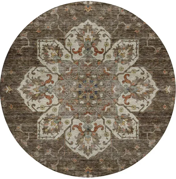 Silk Road SR6 Chocolate 8' Round Rug