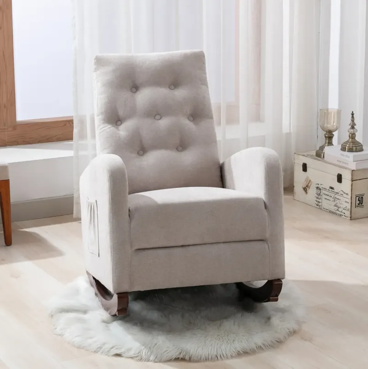 Merax Modern High Back Armchair Rocking Chair