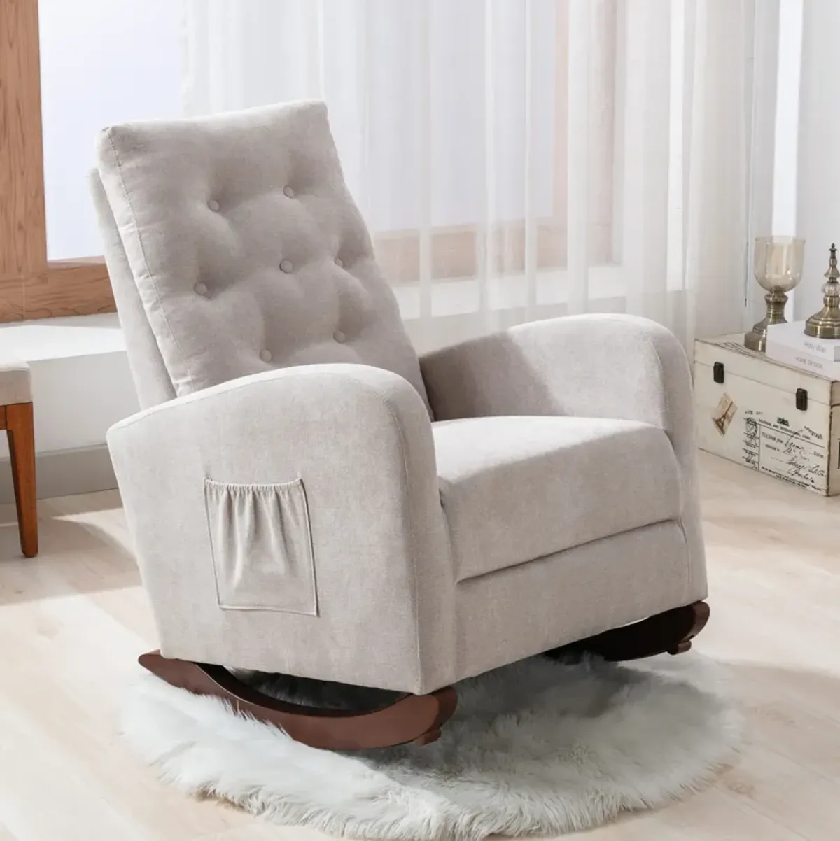 Merax Modern High Back Armchair Rocking Chair