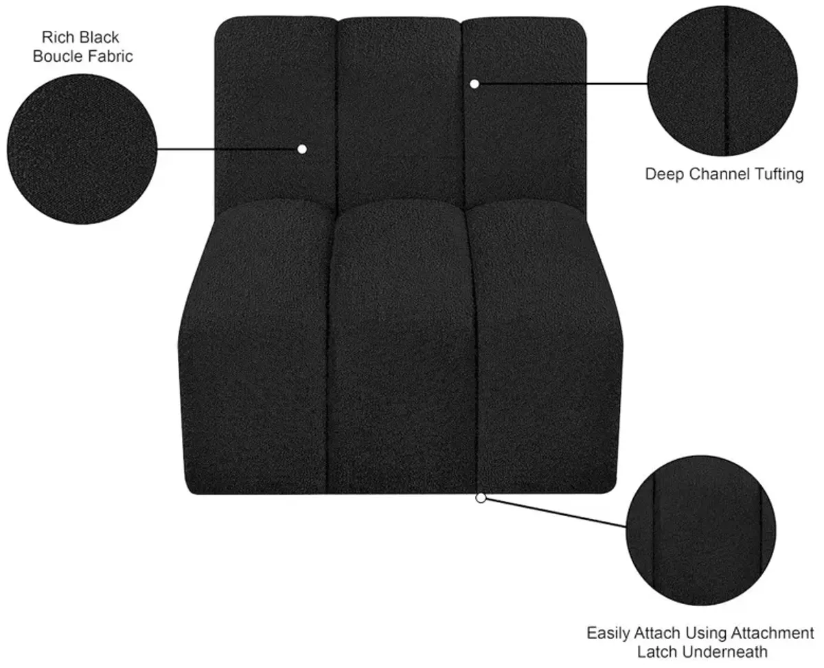 Meridian Furniture Arc Black Boucle Fabric Straight Chair