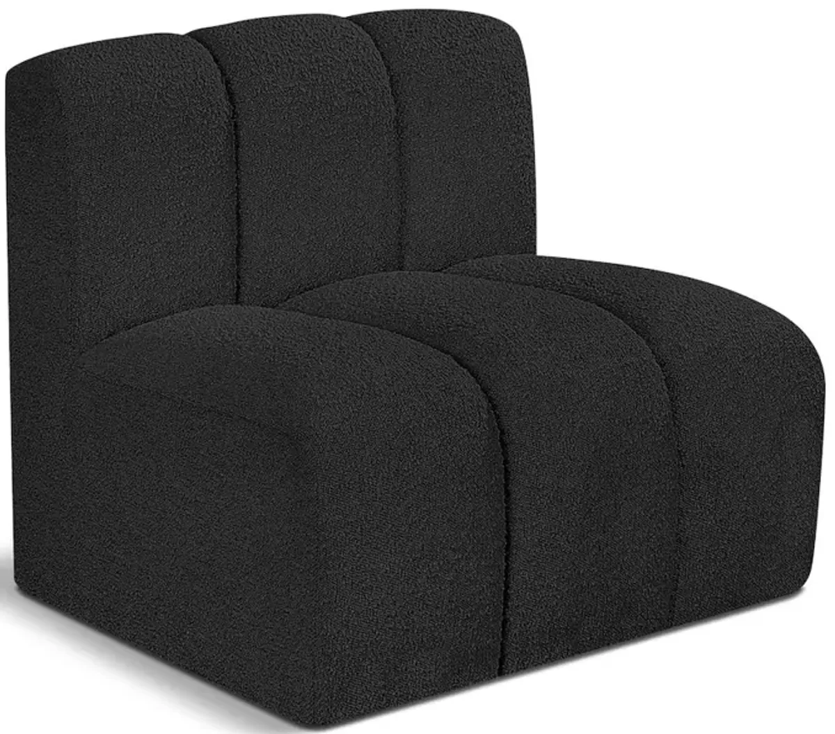 Meridian Furniture Arc Black Boucle Fabric Straight Chair