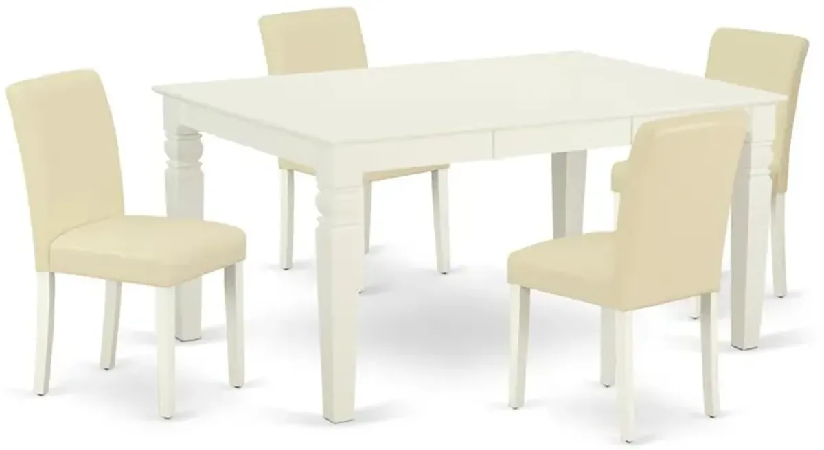 Dining Room Set Linen White, WEAB5-LWH-64
