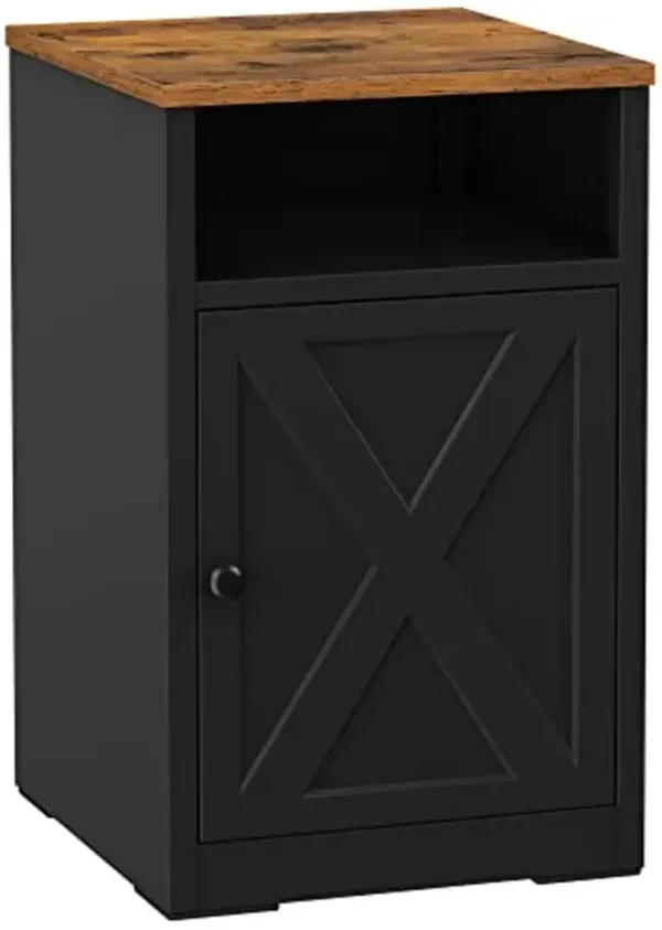 Hivvago Industrial Nightstand with Door