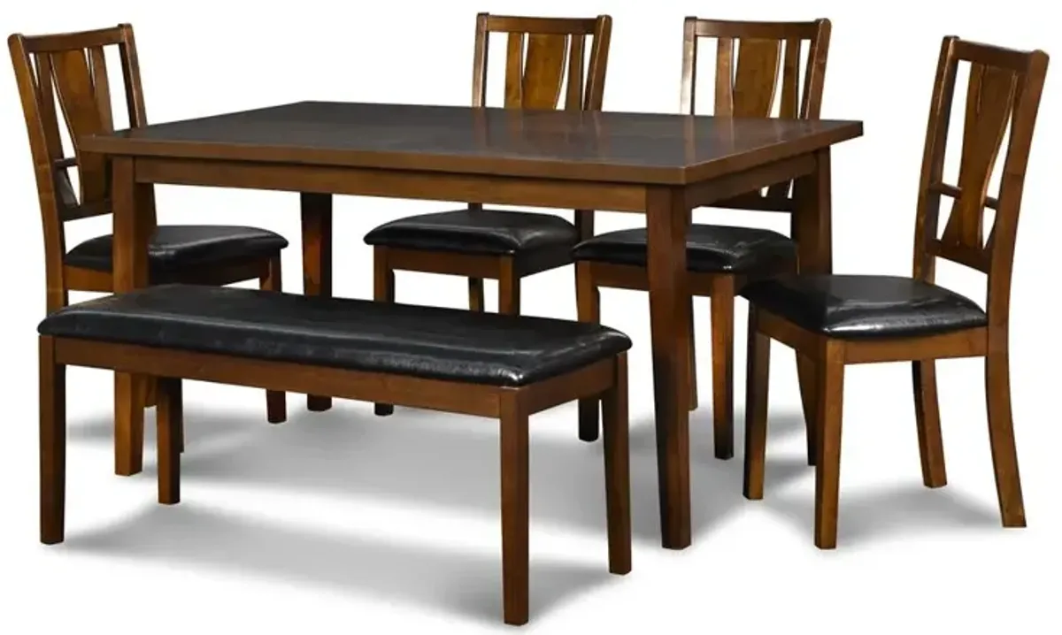 New Classic Furniture Furniture Dixon 6-Piece Dining Set in Dark Espresso