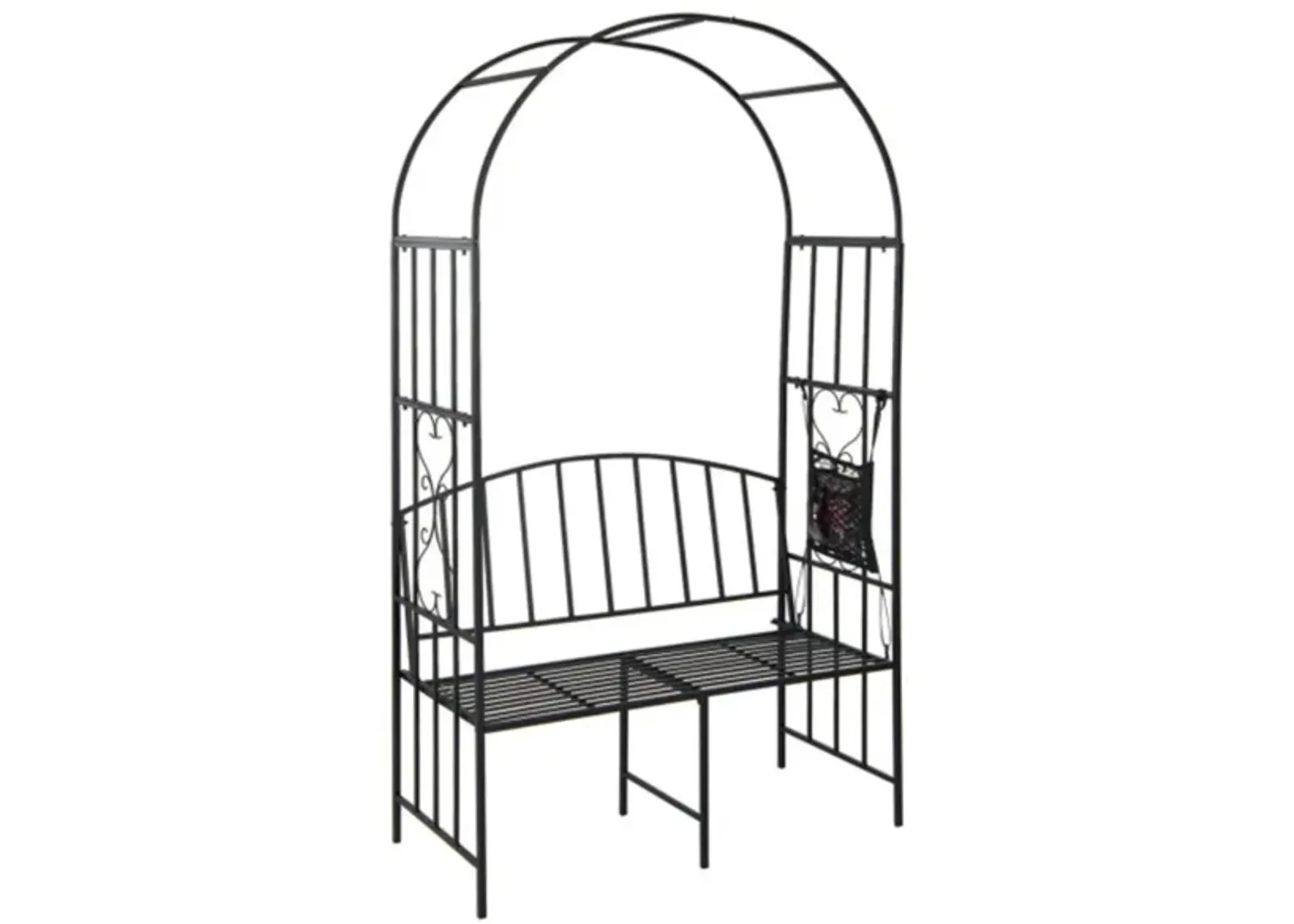 Hivvago Steel Garden Arch with 2-Seat Bench