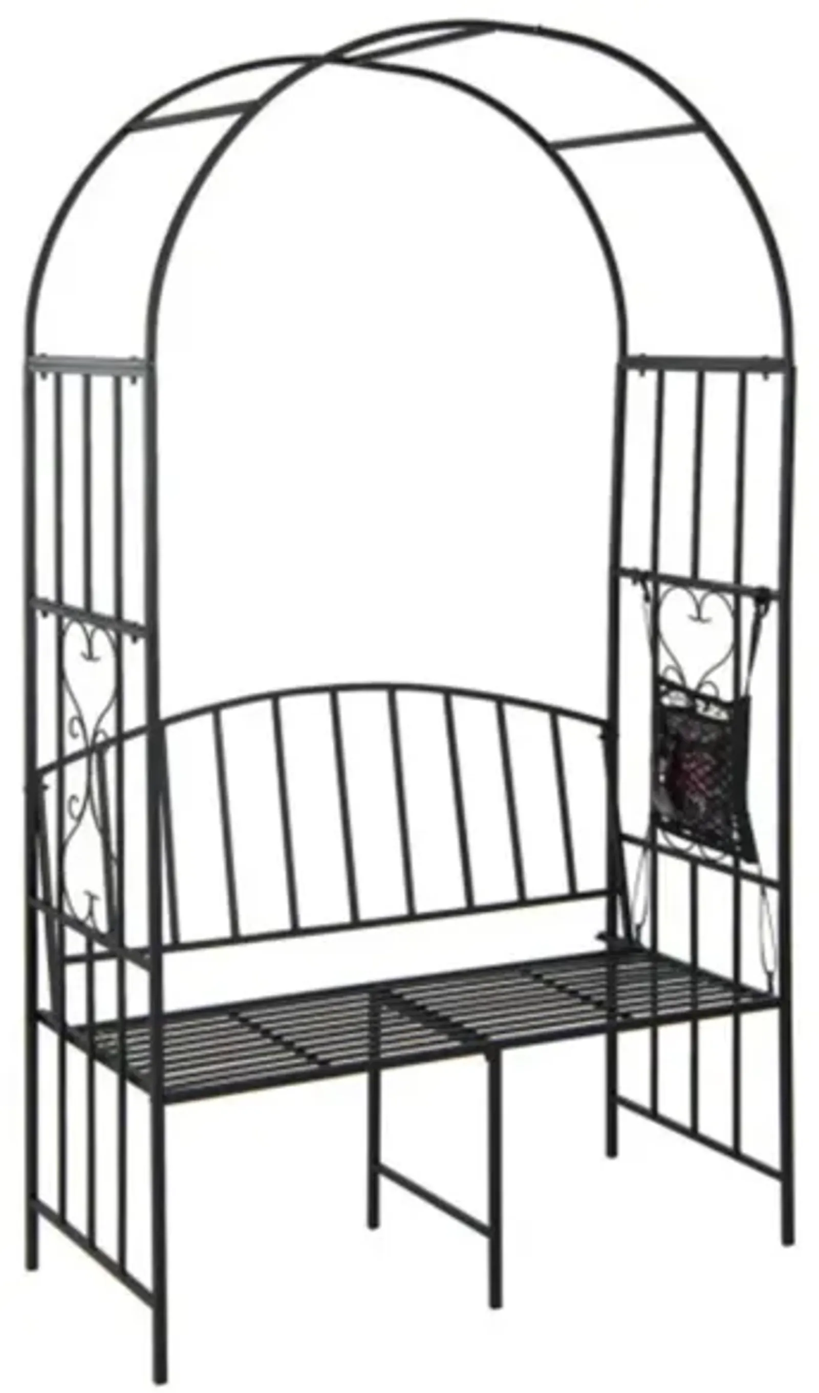 Hivvago Steel Garden Arch with 2-Seat Bench