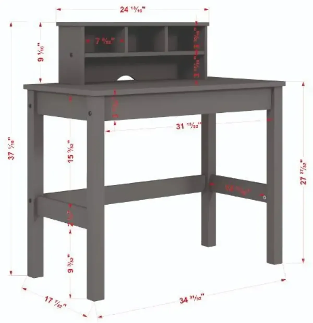 Logan Writing Desk, Gray Finish 92995