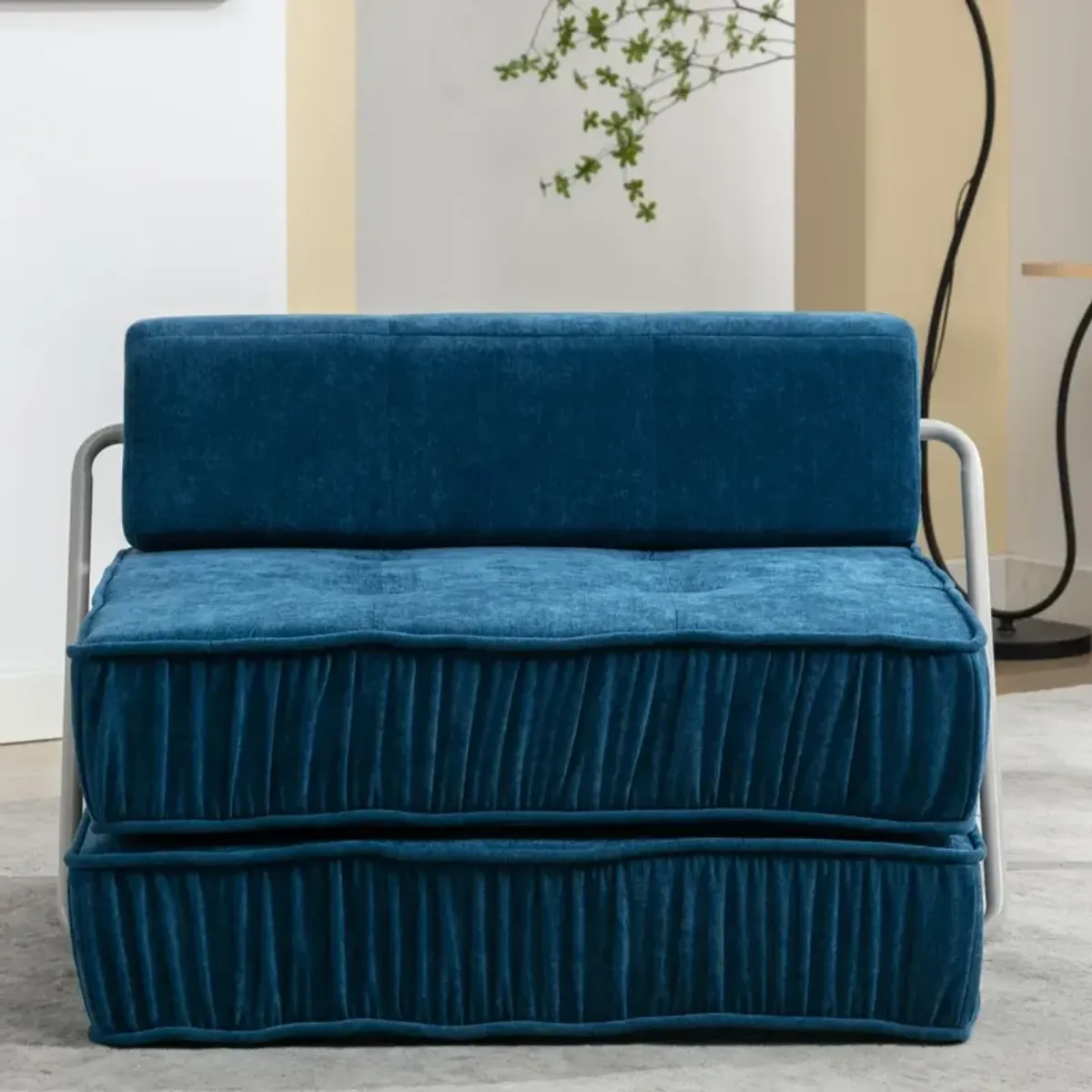 Minimalist Blue Sectional Sofa Set