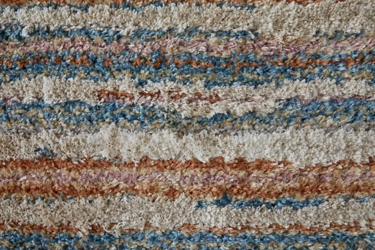 Mynka 39IEF Ivory/Blue/Orange 2' x 3' Rug