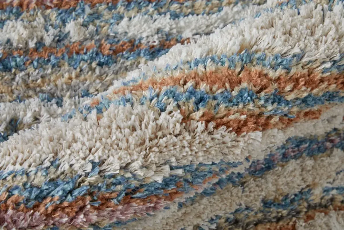 Mynka 39IEF Ivory/Blue/Orange 2' x 3' Rug