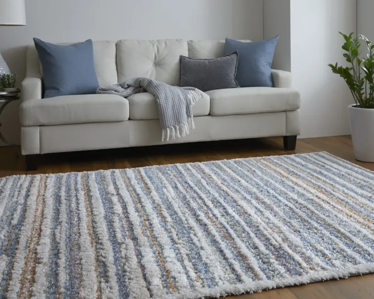 Mynka 39IEF Ivory/Blue/Orange 2' x 3' Rug