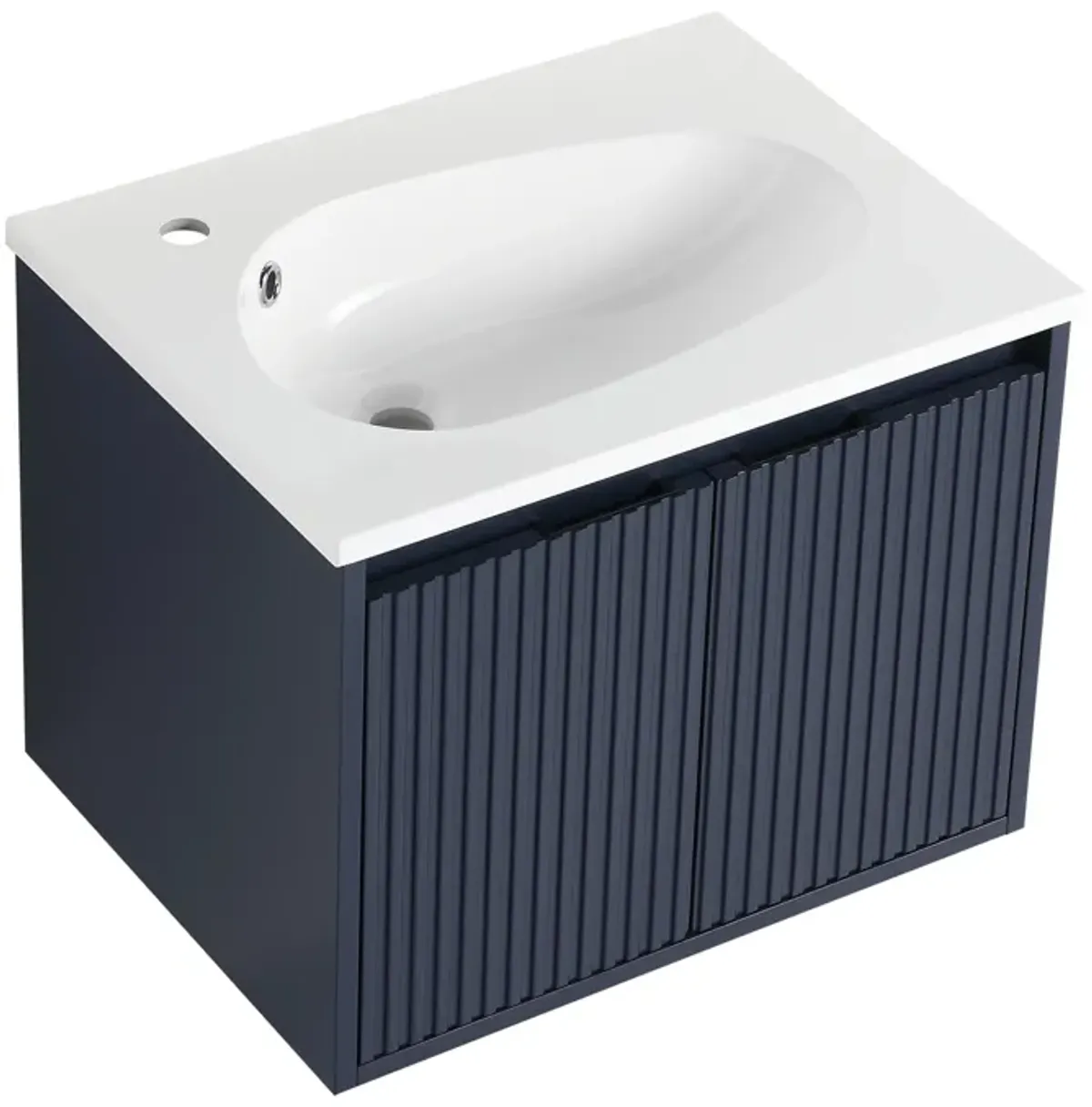 Gewnee  24" Stylish Wall-Mounted Bathroom Vanity with Drop-Shaped Resin Sink