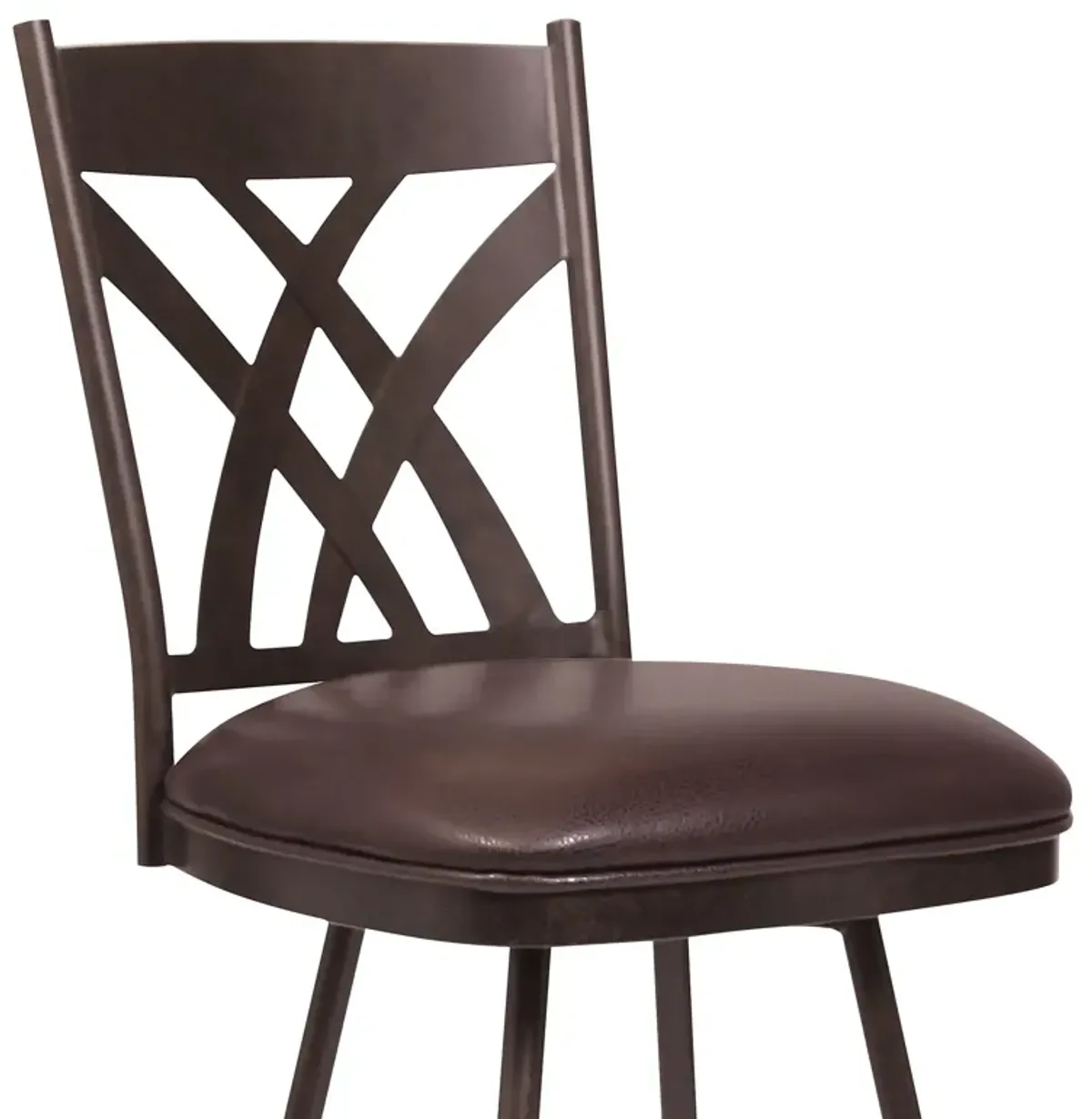 Dover  Counter Height Barstool in Auburn Bay and Brown Faux Leather