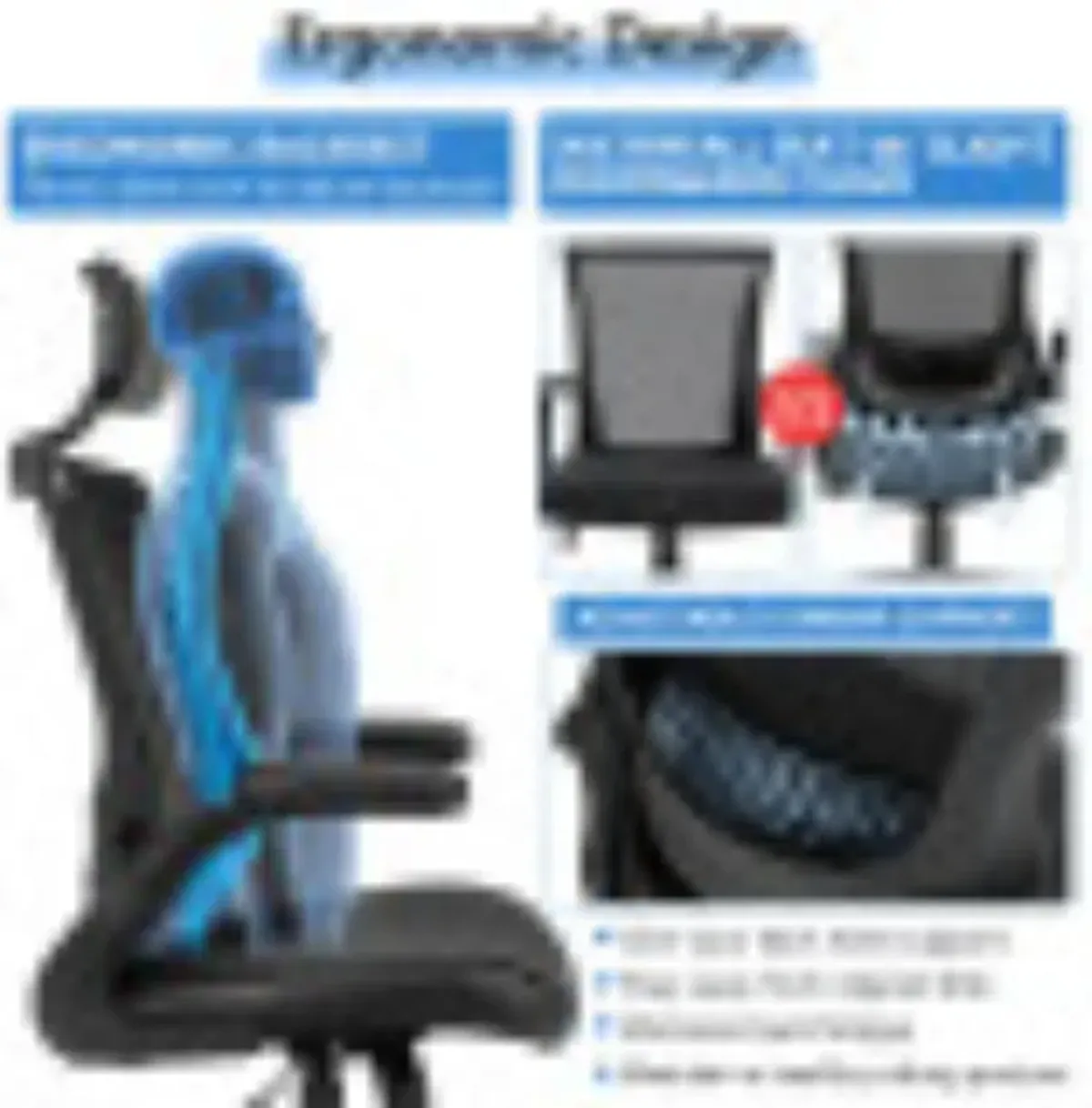 Hivvago High-Back Executive Chair with Adjustable Lumbar Support and Headrest