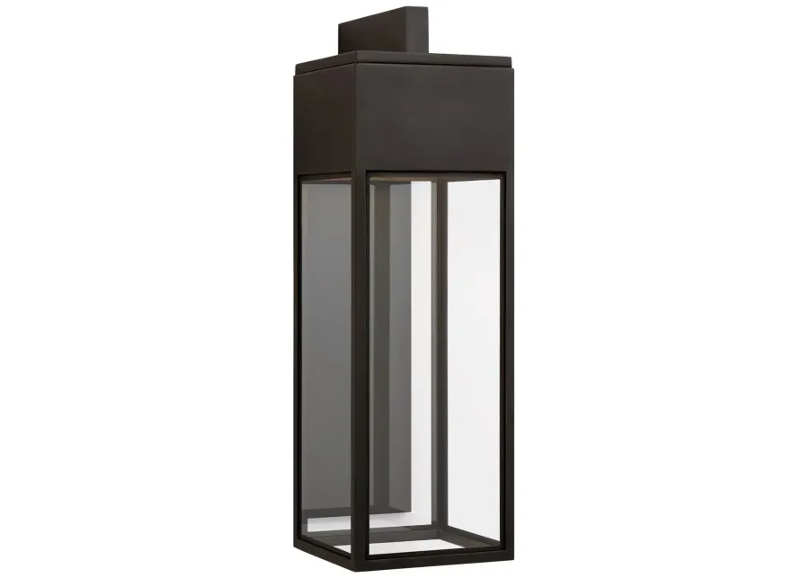 Irvine Large Bracketed Wall Lantern in Bronze with Clear Glass