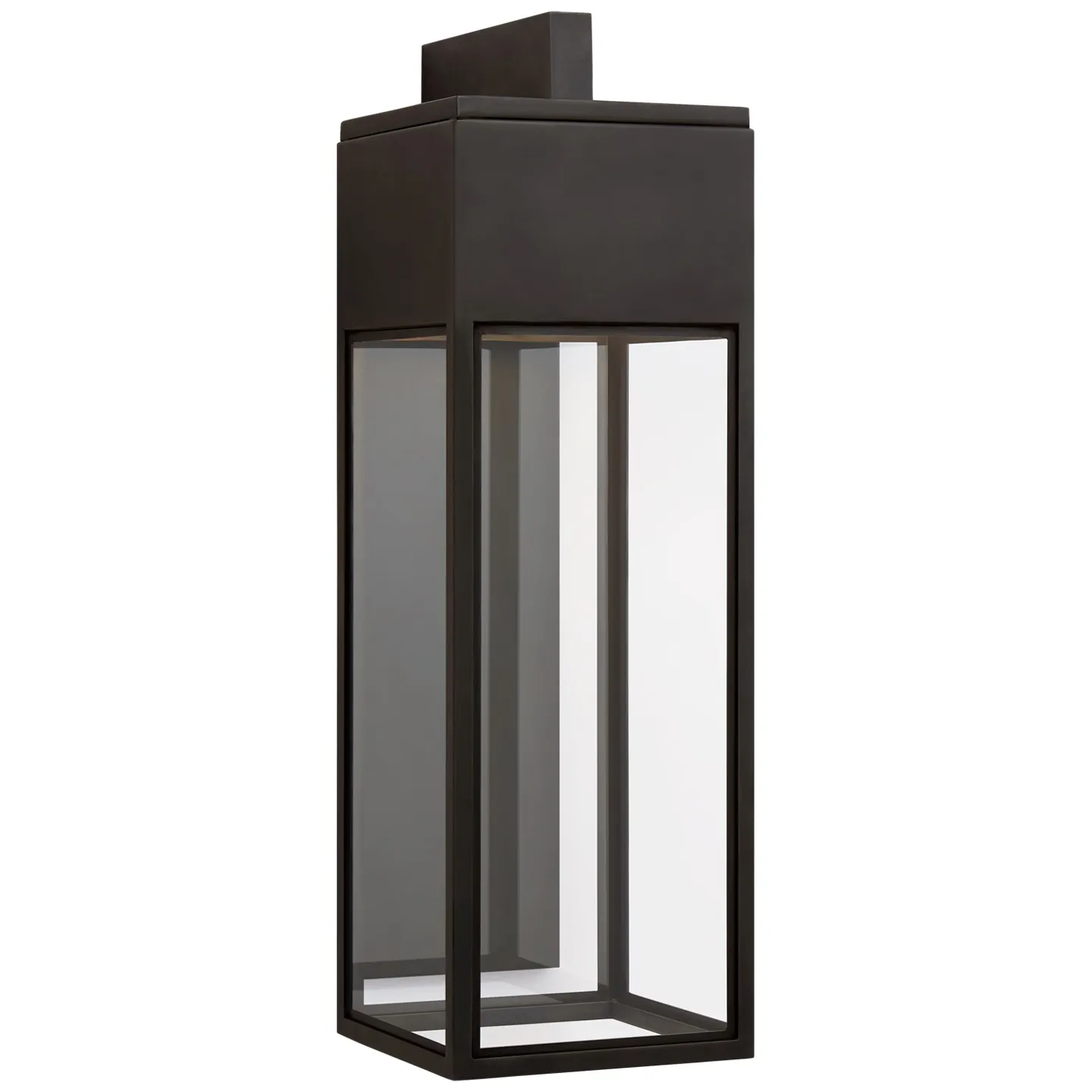 Irvine Large Bracketed Wall Lantern in Bronze with Clear Glass