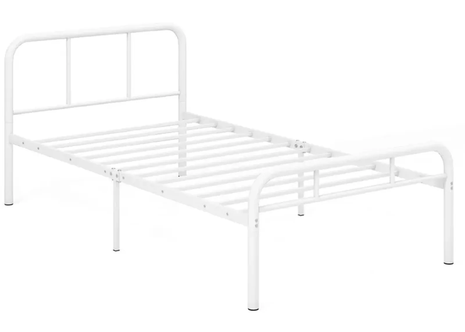 Modern Metal Platform Bed with Headboard and Footboard