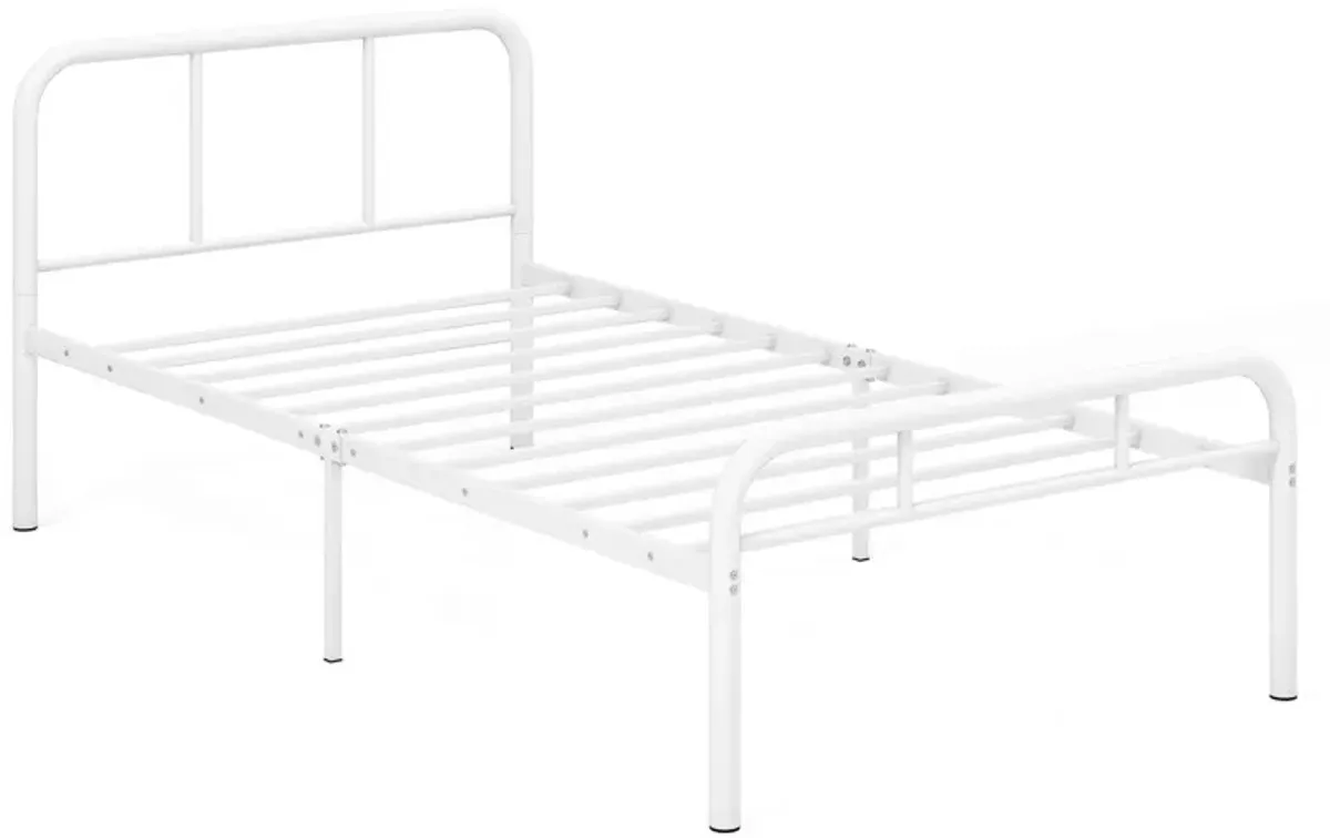 Modern Metal Platform Bed with Headboard and Footboard