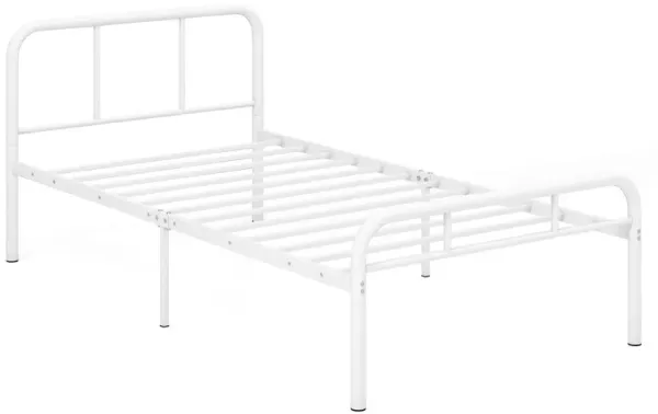 Modern Metal Platform Bed with Headboard and Footboard