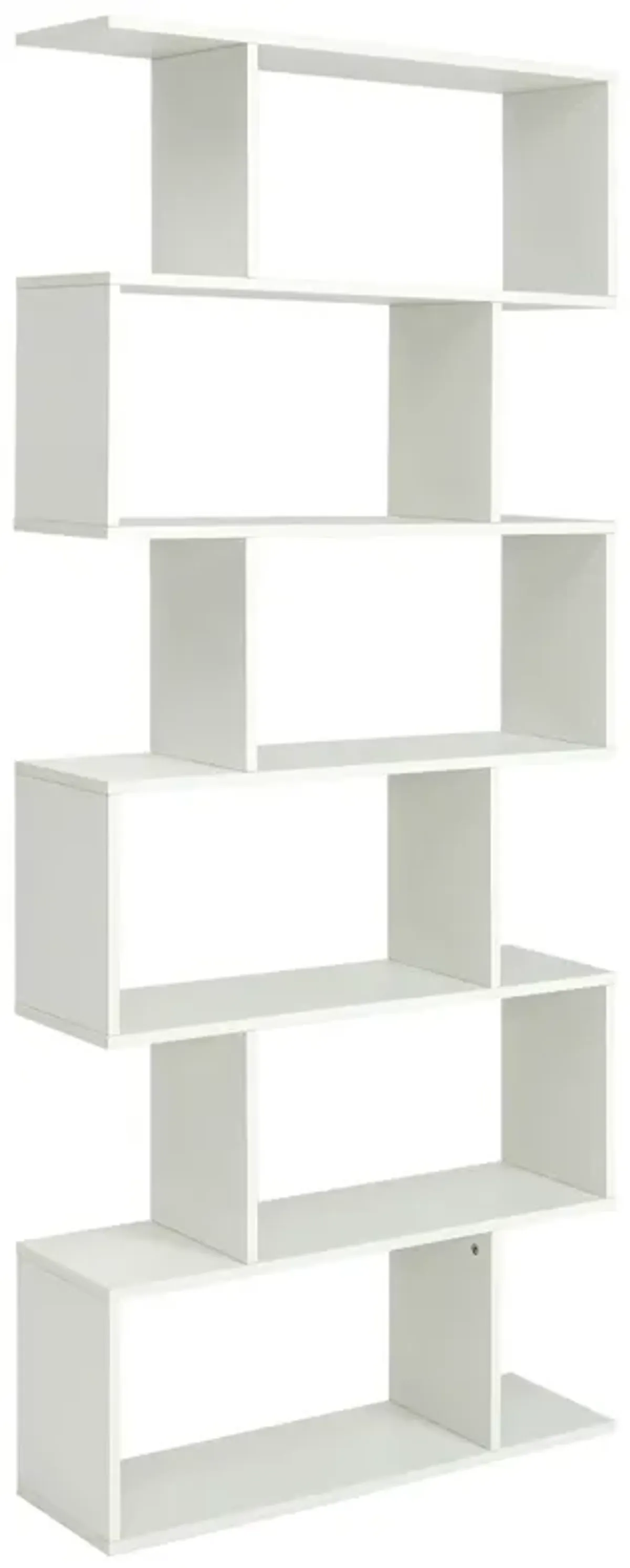 6 Tier S-Shaped Bookshelf Storage Display Bookcase Decor Z-Shelf