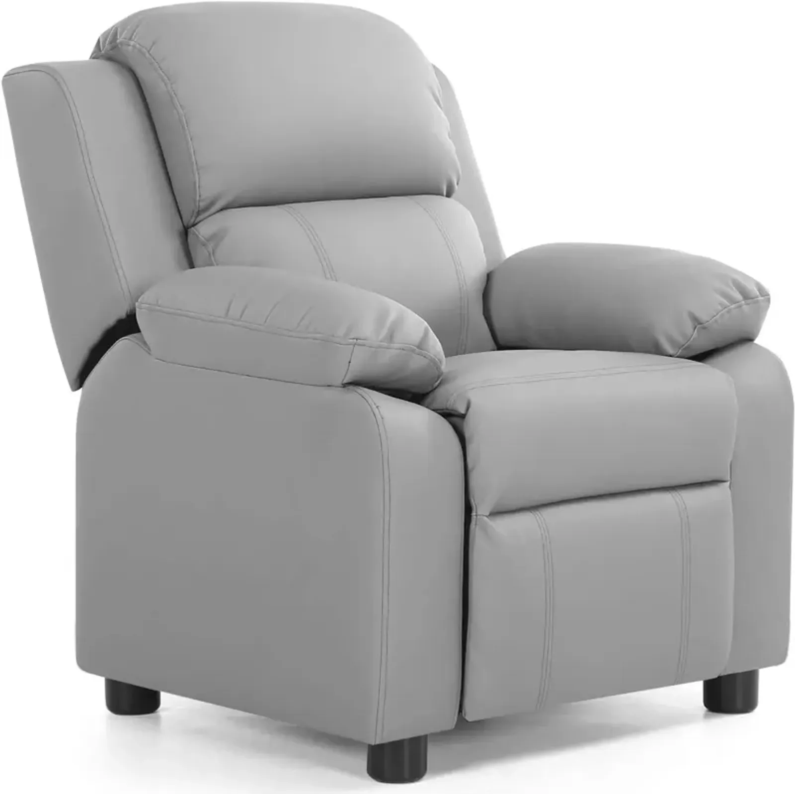 Kids Deluxe Headrest  Recliner Sofa Chair with Storage Arms