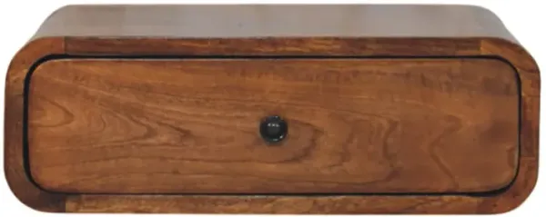 Artisan Furniture Solid Wood Avora Wall-Mounted Honey Caramel 1 Drawer Nightstand