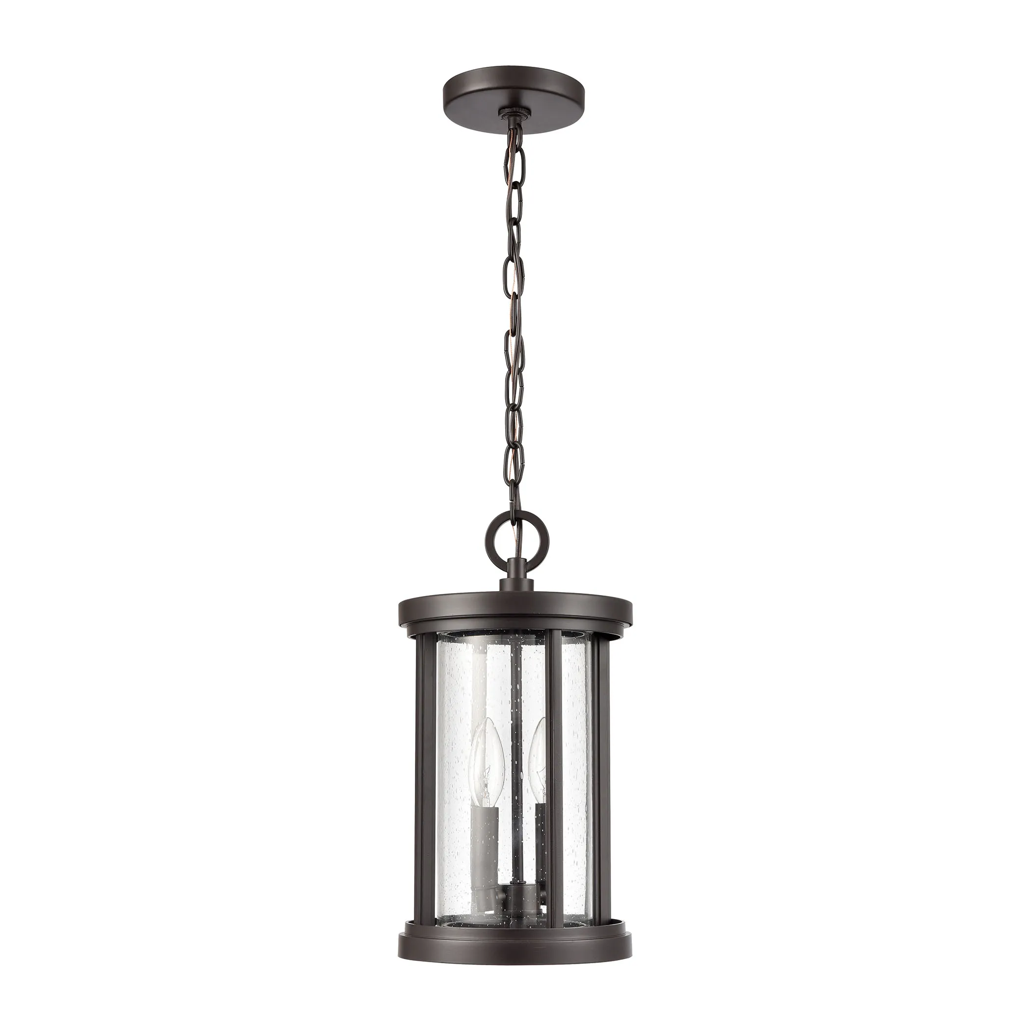 Brison 8'' Wide 2-Light Bronze Outdoor Pendant