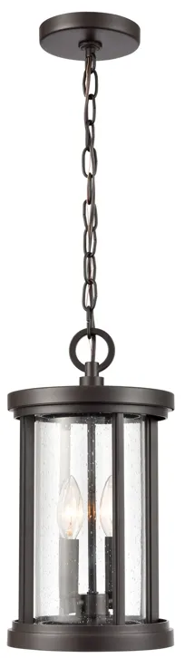 Brison 8'' Wide 2-Light Bronze Outdoor Pendant