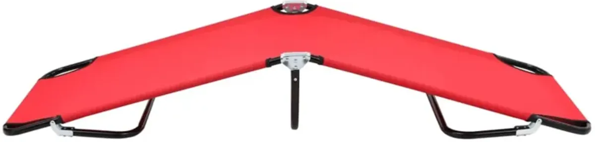 vidaXL Folding Sun Lounger Red Steel