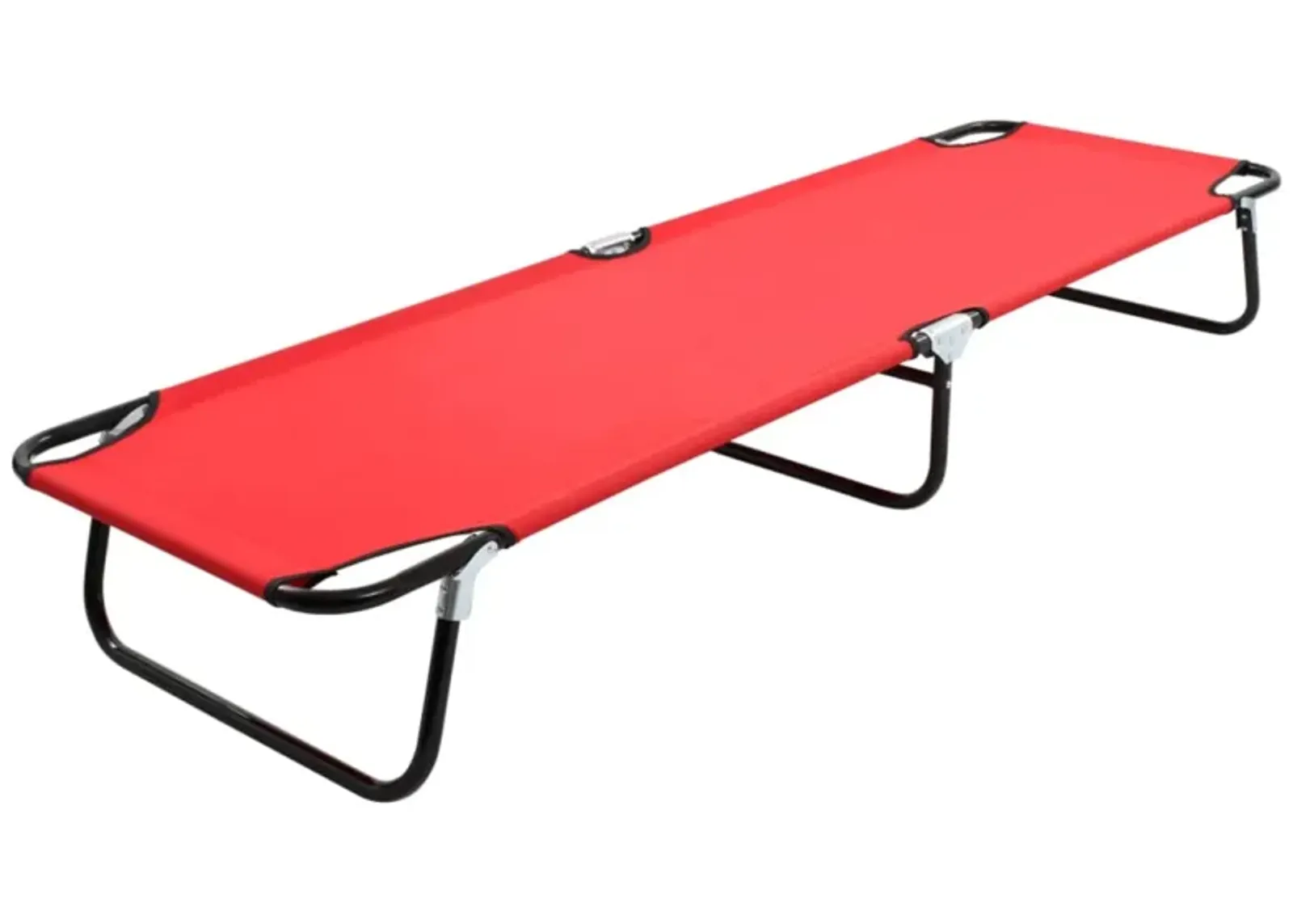 vidaXL Folding Sun Lounger Red Steel