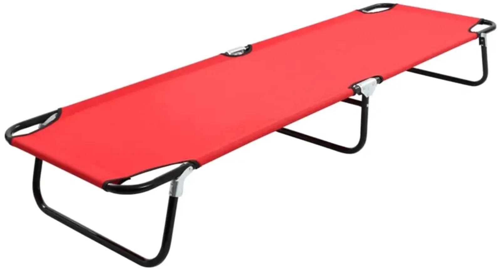 vidaXL Folding Sun Lounger Red Steel