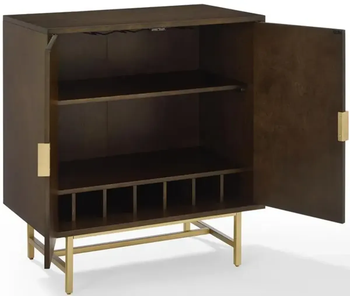 Crosley Furniture Blair Bar Cabinet Dark Brown/Gold