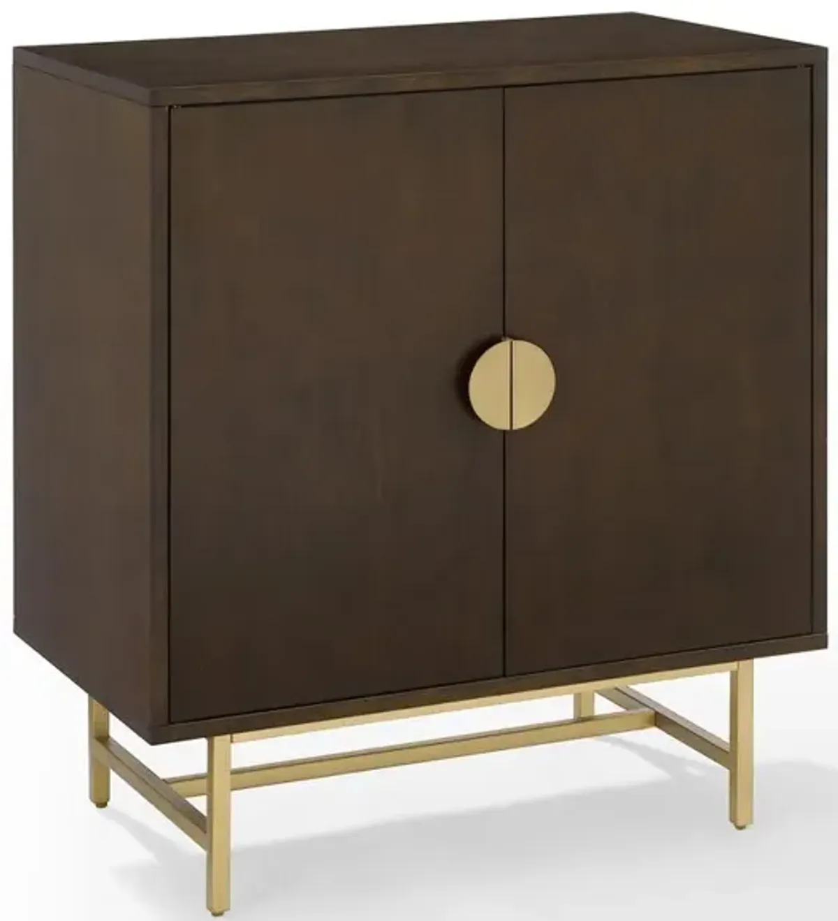 Crosley Furniture Blair Bar Cabinet Dark Brown/Gold