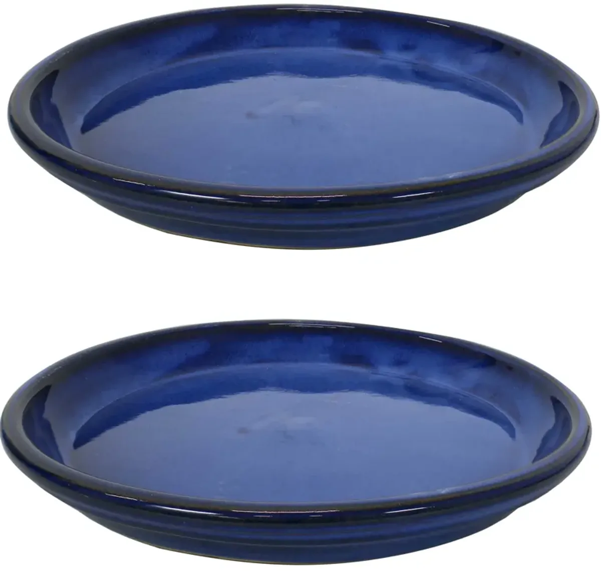 Sunnydaze Glazed Ceramic Flower Pot/Plant Saucer - Set of 2